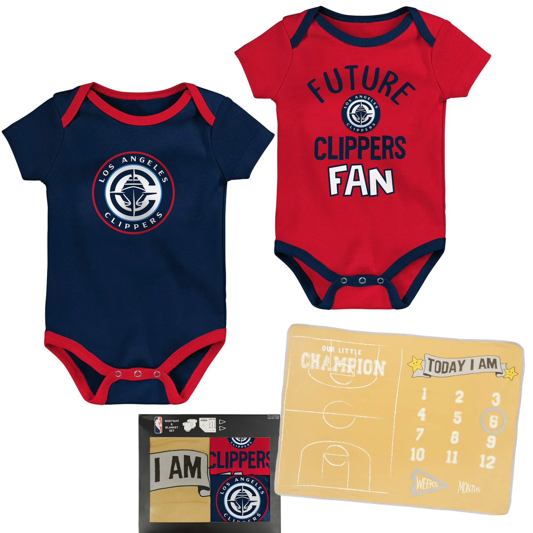 Outerstuff Clippers Onesie and Milestone Blanket Gift Set*Kids Toddler & Infant