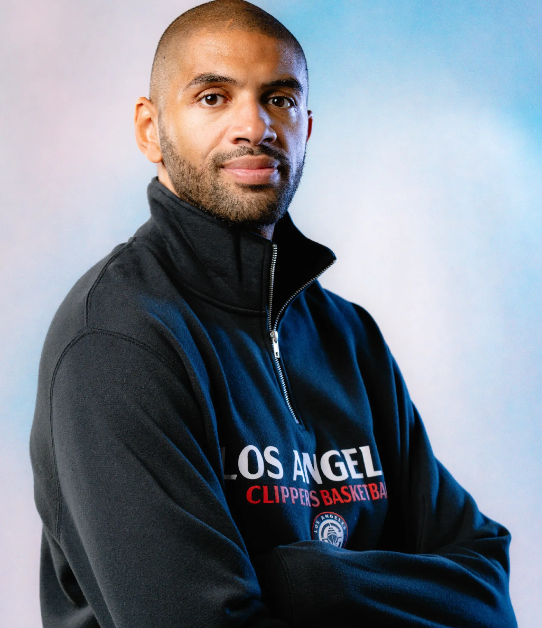 Courtside Supply Navy Los Angeles Clippers 1/4 Zip Sweatshirt* Outerwear